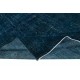 Hand Knotted Navy Blue Color Area Rug, Modern Handmade Turkish Carpet