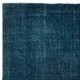Hand Knotted Navy Blue Color Area Rug, Modern Handmade Turkish Carpet