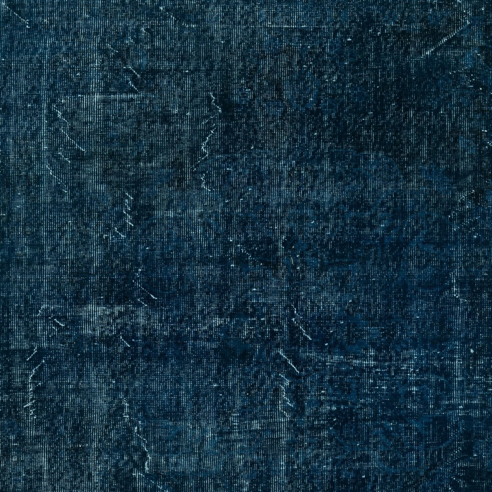 Hand Knotted Navy Blue Color Area Rug, Modern Handmade Turkish Carpet