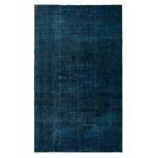 Hand Knotted Navy Blue Color Area Rug, Modern Handmade Turkish Carpet