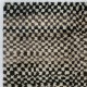 Checkered Handmade Tulu Rug in Beige, Black & Black, 100% Soft, Cozy Wool, Custom Shaggy Carpet for Modern Interior