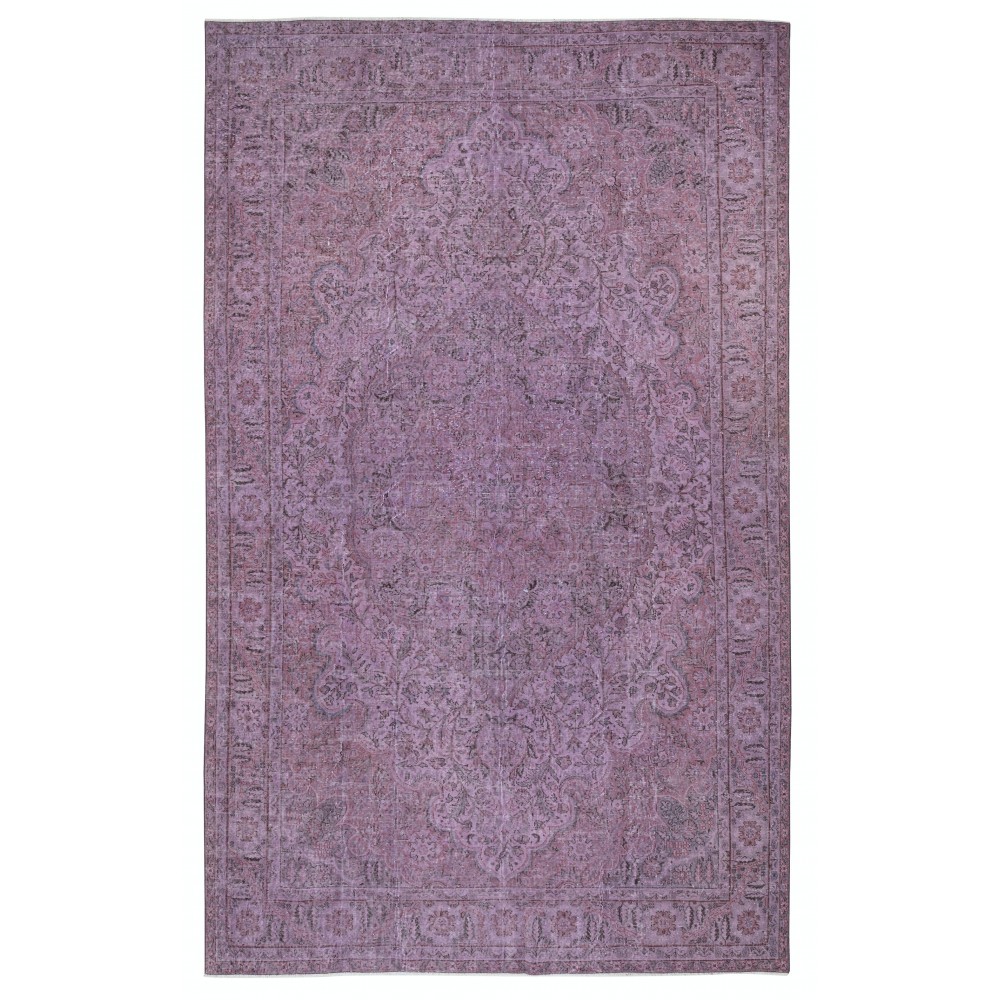Modern Large Area Rug in Purple, Hand-Made in Turkey, Anti-bacterial Carpet