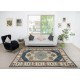 Vintage Handmade Geometric Patterned Turkish Area Rug, 100% Wool