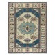 Vintage Handmade Geometric Patterned Turkish Area Rug, 100% Wool