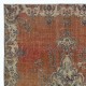 Vintage Handmade Red Rug. One of a kind Wool Turkish Carpet