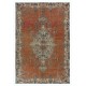 Vintage Handmade Red Rug. One of a kind Wool Turkish Carpet