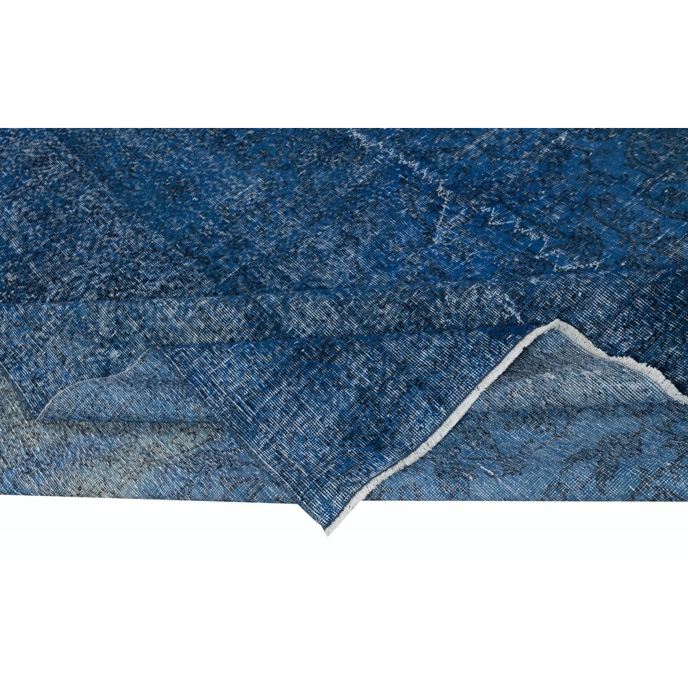 Handmade Navy Blue Area Rug for Living Room, Modern Turkish Large Carpet for Dining Room