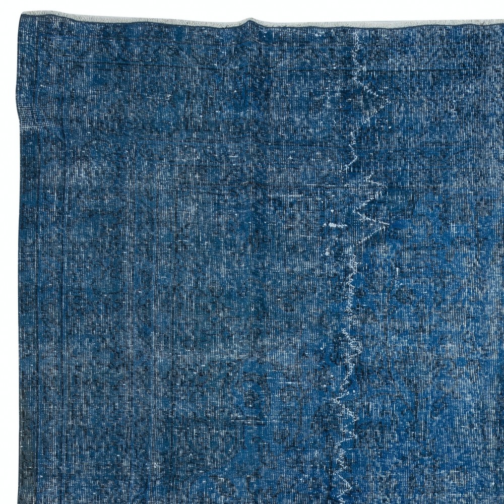 Handmade Navy Blue Area Rug for Living Room, Modern Turkish Large Carpet for Dining Room