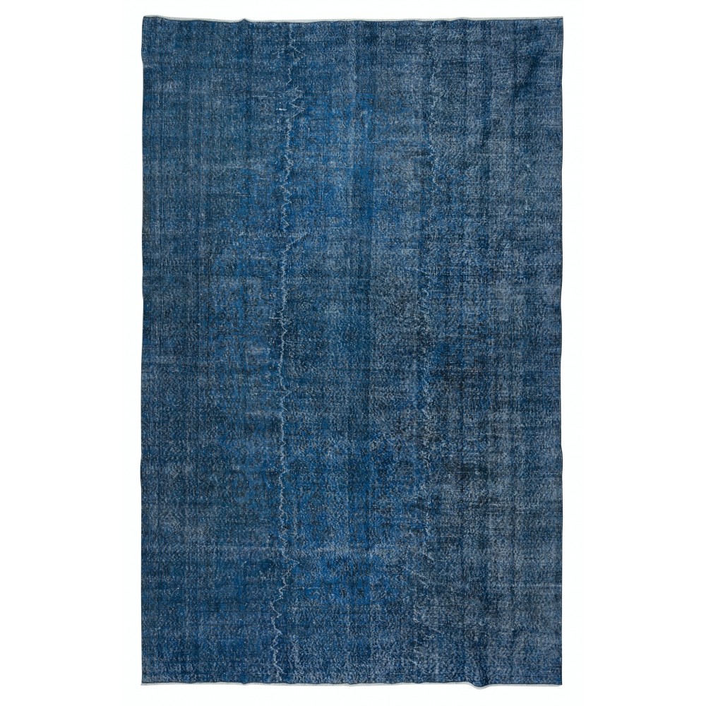 Handmade Navy Blue Area Rug for Living Room, Modern Turkish Large Carpet for Dining Room
