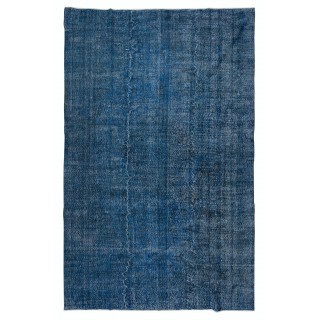 Handmade Navy Blue Area Rug for Living Room, Modern Turkish Large Carpet for Dining Room