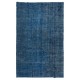 Handmade Navy Blue Area Rug for Living Room, Modern Turkish Large Carpet for Dining Room