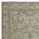 Vintage Handmade Soft Green Rug. One of a kind Floral Design Turkish Carpet