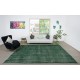 Contemporary Handmade Turkish Wool Area Rug in Solid Dark Green Color