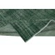 Contemporary Handmade Turkish Wool Area Rug in Solid Dark Green Color