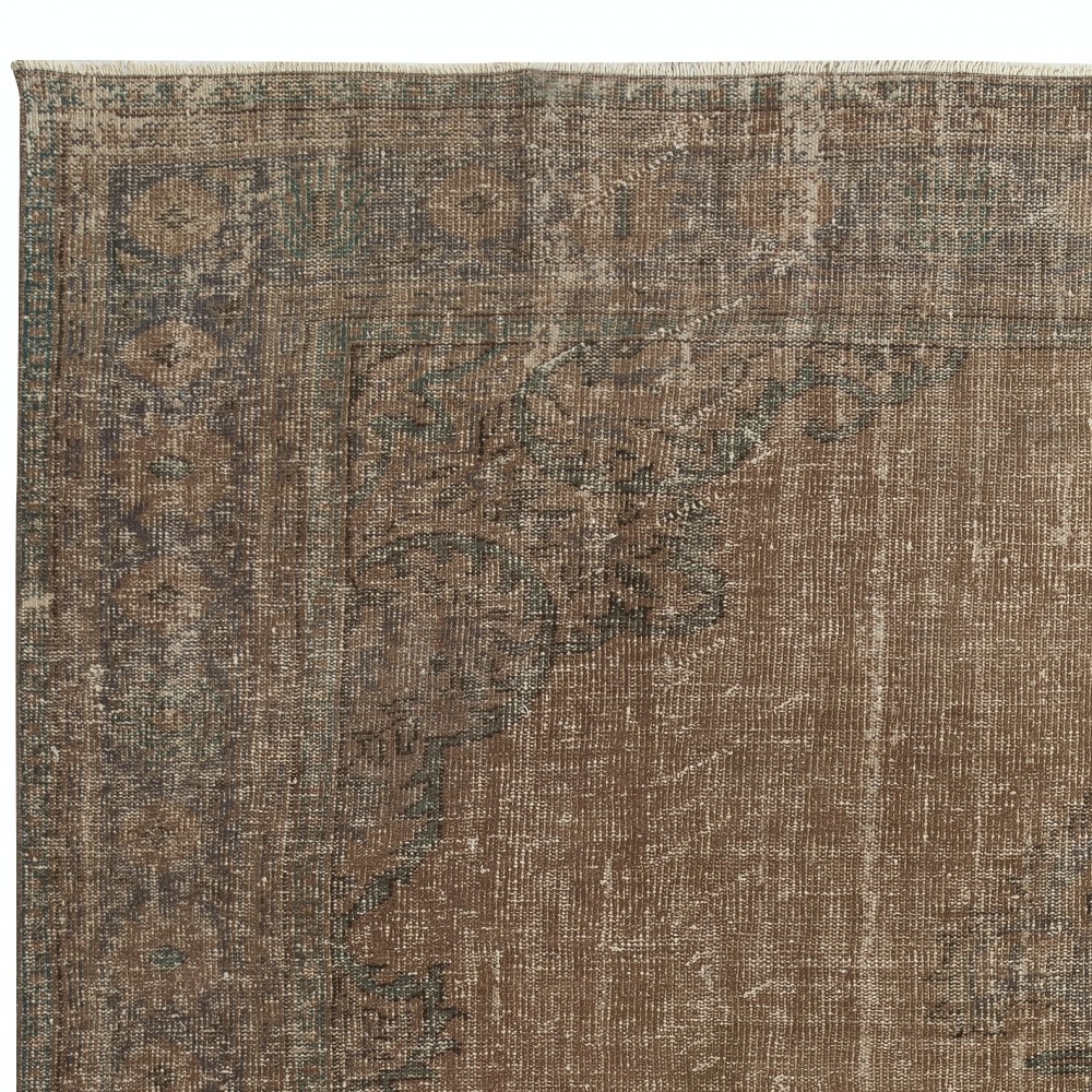Unique Brown Handmade Turkish Area Rug for Home and Office Decor