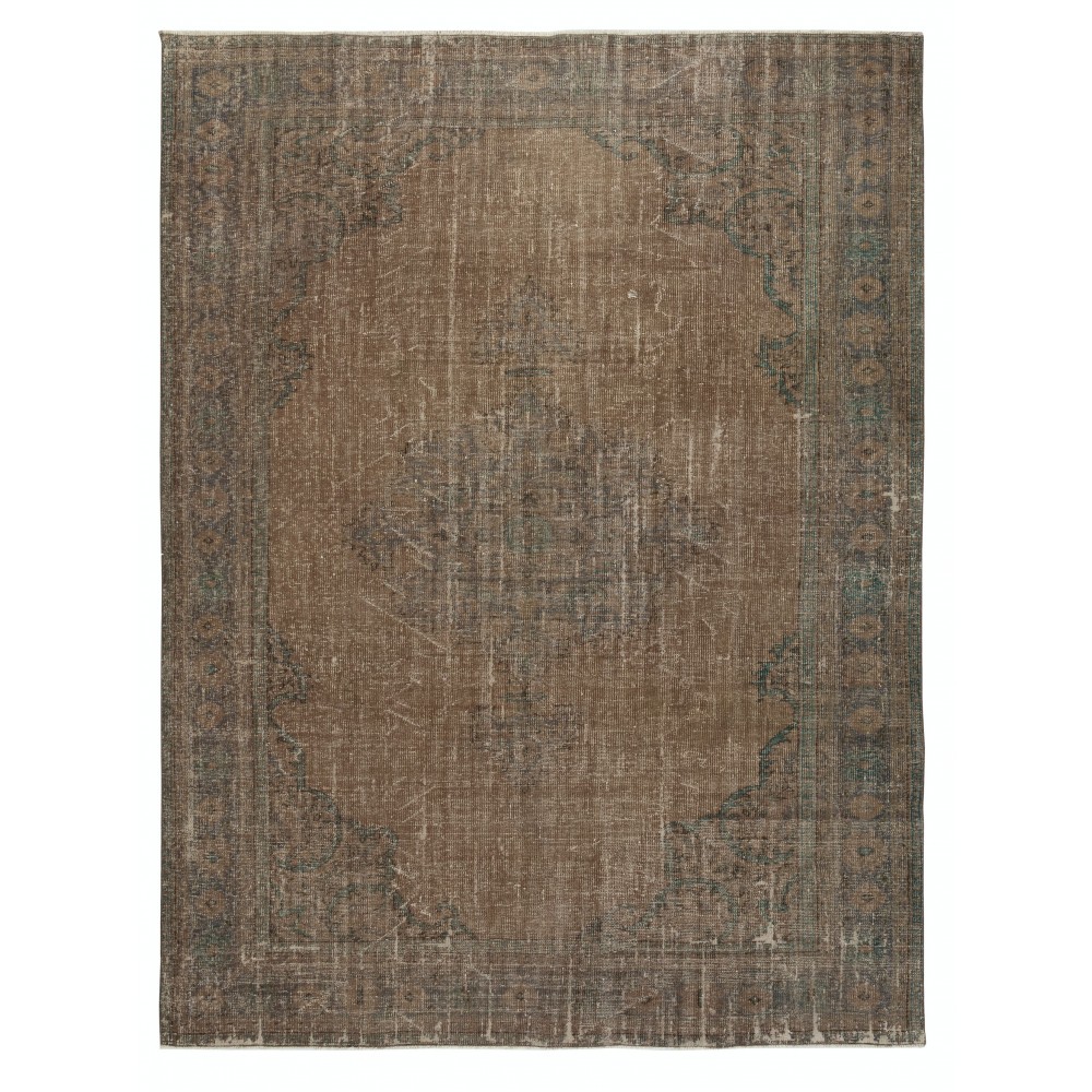 Unique Brown Handmade Turkish Area Rug for Home and Office Decor