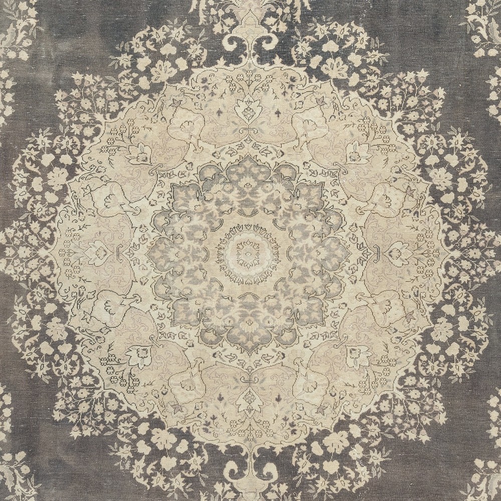 One of a kind Vintage Turkish Area Rug. Handmade Sun Faded Carpet
