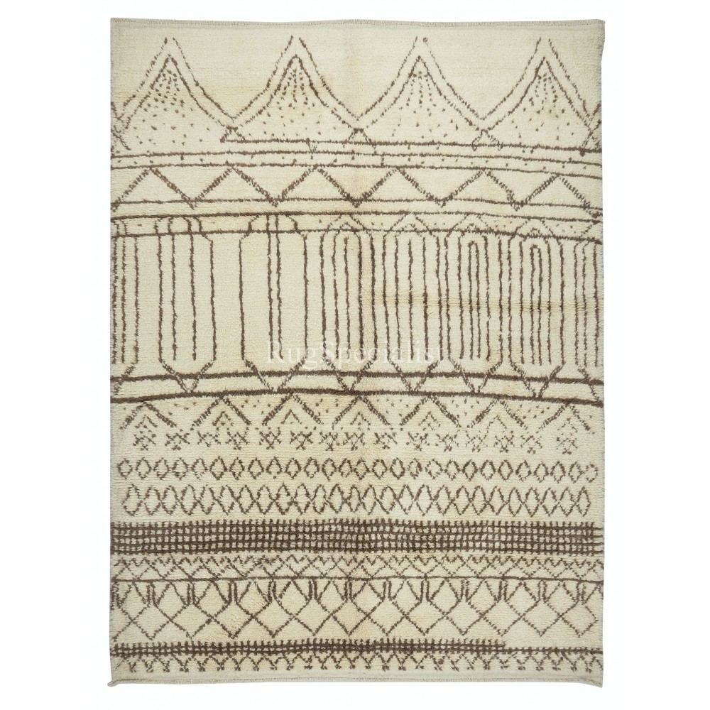 Moroccan Tulu Rug, 100% Natural Wool, Modern Handmade Carpet