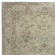 Hand Knotted Turkish Area Rug with Floral Design and Soft Green Field, Vintage Large Carpet