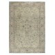 Hand Knotted Turkish Area Rug with Floral Design and Soft Green Field, Vintage Large Carpet