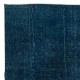 Modern Turkish Area Rug in Navy Blue Color. Contemporary Handmade Carpet