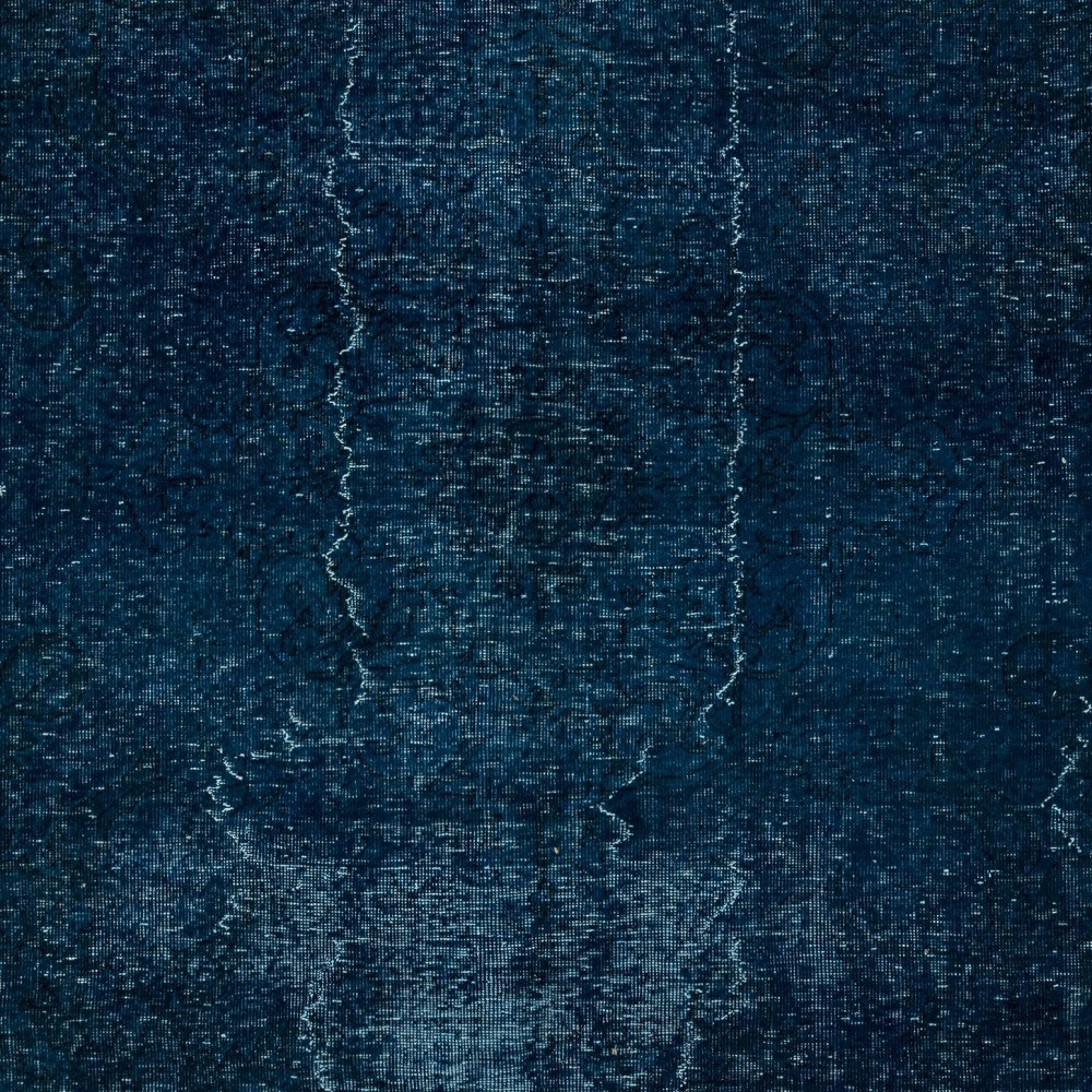 Modern Turkish Area Rug in Navy Blue Color. Contemporary Handmade Carpet