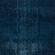 Modern Turkish Area Rug in Navy Blue Color. Contemporary Handmade Carpet