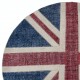 Round Handmade Patchwork Rug in Dark Blue, Red & Beige. Union Jack British Flag Design Carpet. Circle Wall Hanging