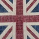 Round Handmade Patchwork Rug in Dark Blue, Red & Beige. Union Jack British Flag Design Carpet. Circle Wall Hanging