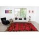 Modern Handmade Tulu Rug in Red. 100% Wool. Custom Options Available