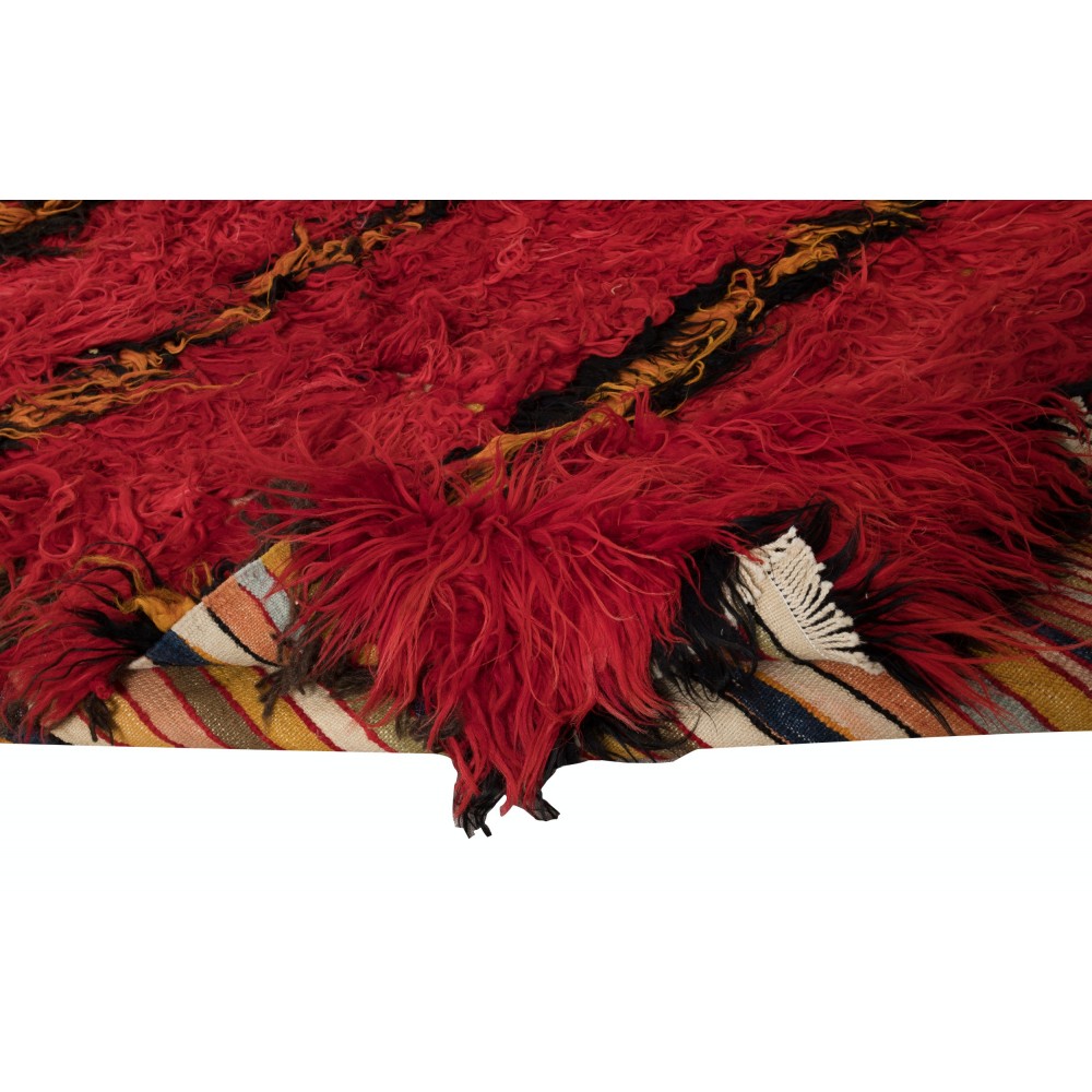 Modern Handmade Tulu Rug in Red. 100% Wool. Custom Options Available