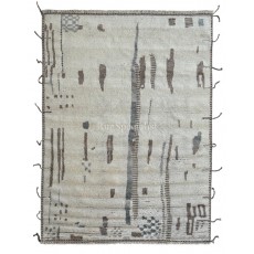 Handmade Moroccan Azilal Style Rug. 100% Wool. Modern Beni Ourain Carpet