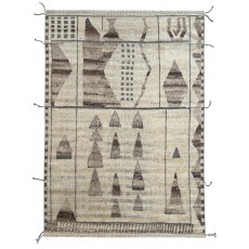 Handknotted Moroccan Azilal Style Rug. 100% Wool. Modern Beni Ourain Carpet