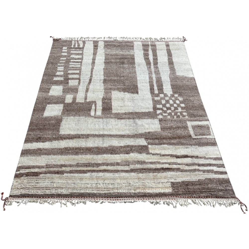 Modern Moroccan style Handmade Rug. 100% Natural Wool. Custom Options Available