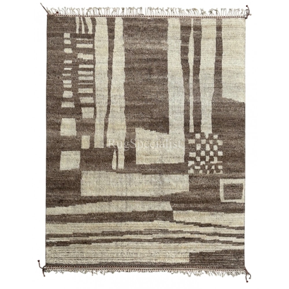 Modern Moroccan style Handmade Rug. 100% Natural Wool. Custom Options Available