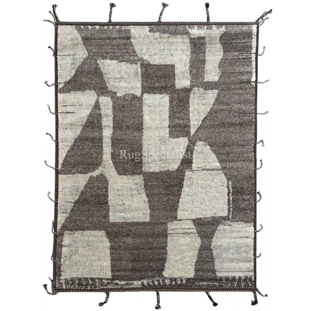 Contemporary Moroccan style Handmade Rug. 100% Natural Wool. Custom Options Available