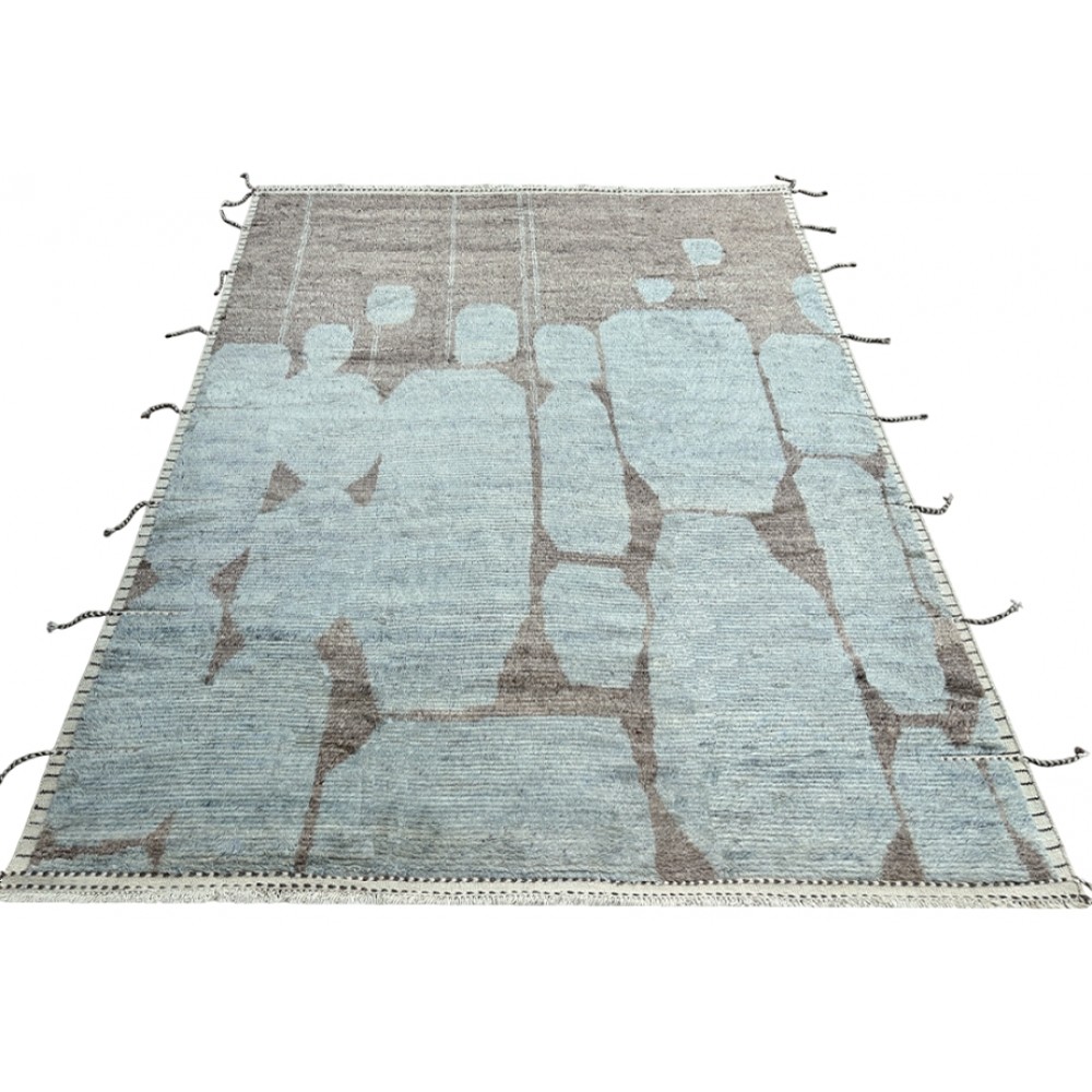 Modern Hand-knotted Moroccan Design Rug. 100% Wool. Custom Options Available