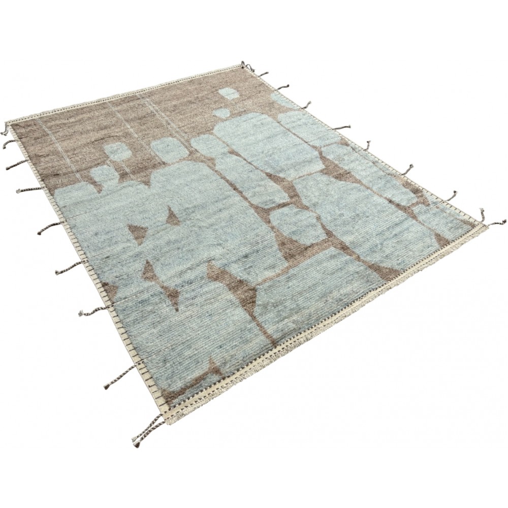 Modern Hand-knotted Moroccan Design Rug. 100% Wool. Custom Options Available