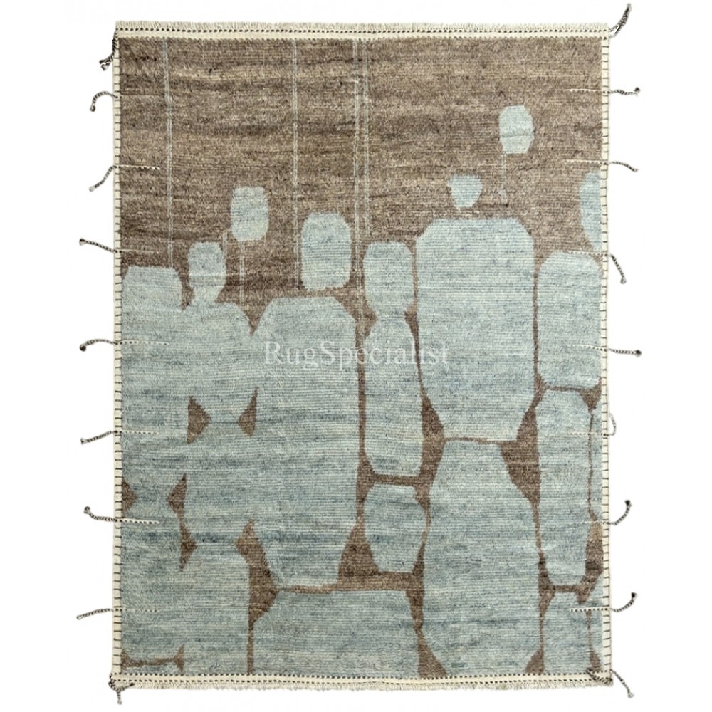 Modern Hand-knotted Moroccan Design Rug. 100% Wool. Custom Options Available
