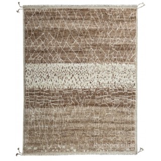 Modern Moroccan Design Berber Rug. 100% Wool. Handknotted Beni Ourain Carpet