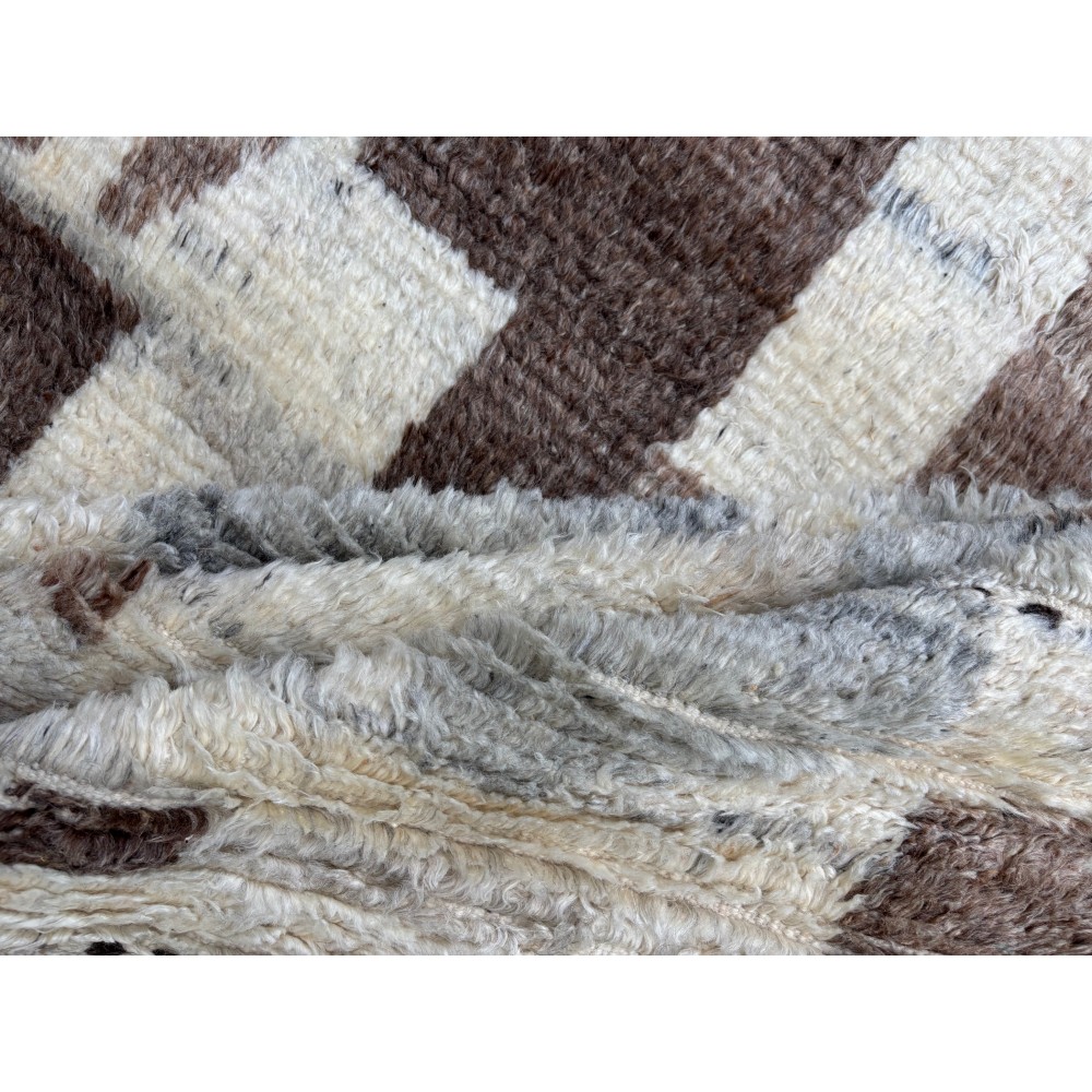 Modern Moroccan Design Berber Rug. 100% Wool. Handmade Beni Ourain Carpet