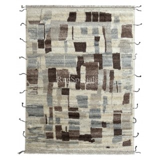 Modern Moroccan Design Berber Rug. 100% Wool. Handmade Beni Ourain Carpet