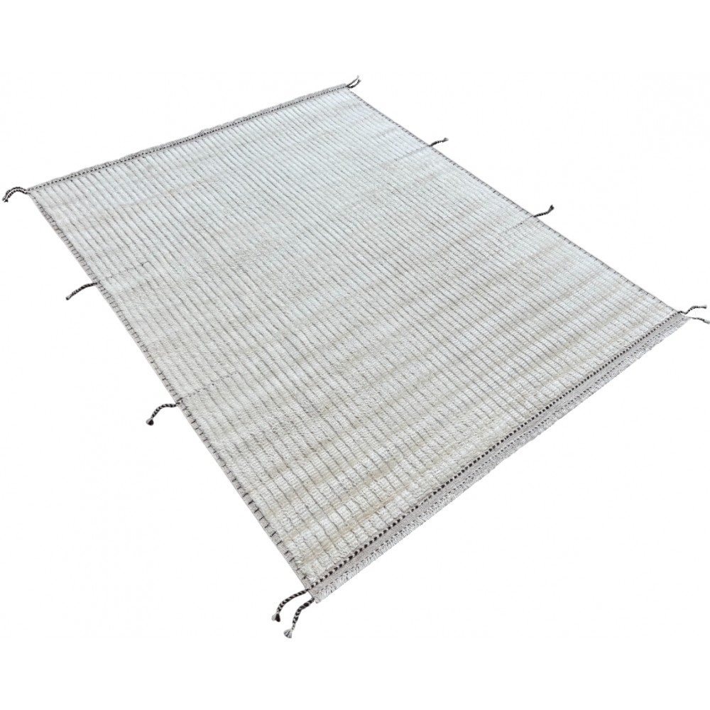 Handmade Moroccan Azilal Style Rug. 100% Wool. Modern Beni Ourain Carpet