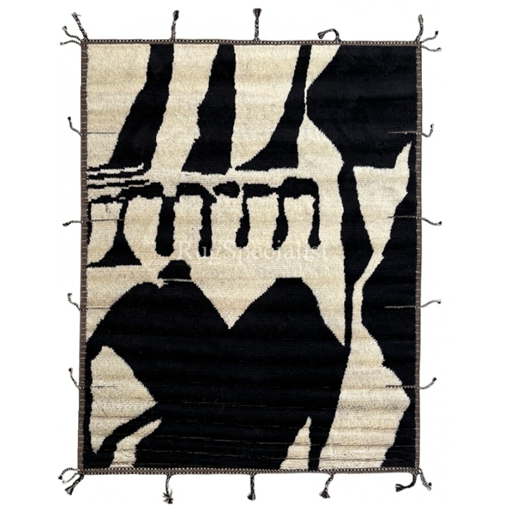 Modern Moroccan style Handmade Rug. 100% Natural Wool. Custom Options Available