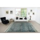 Modern Handmade Moroccan Berber Tulu Rug in Blue and Cream. Custom Options Available
