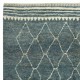 Modern Handmade Moroccan Berber Tulu Rug in Blue and Cream. Custom Options Available