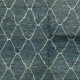 Modern Handmade Moroccan Berber Tulu Rug in Blue and Cream. Custom Options Available