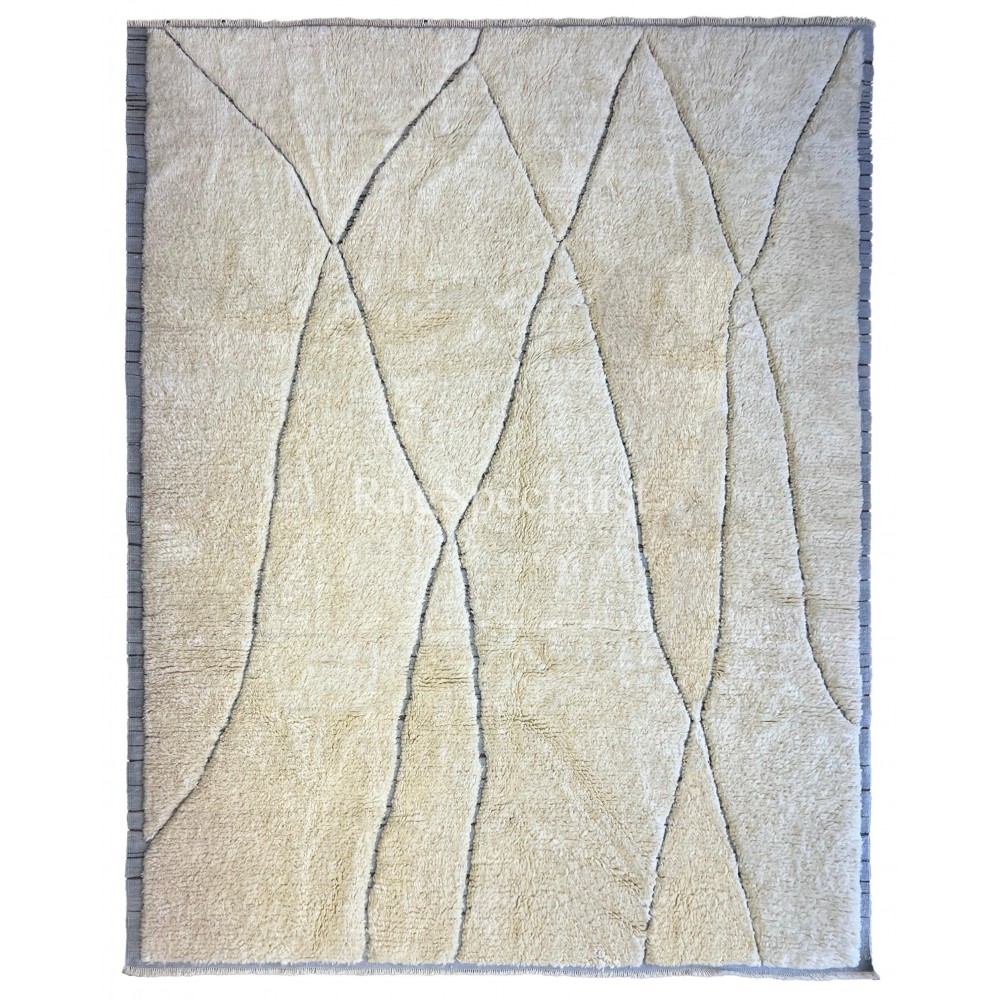 Handmade Moroccan style Rug, 100% Natural Wool. Modern Beni Ourain Carpet
