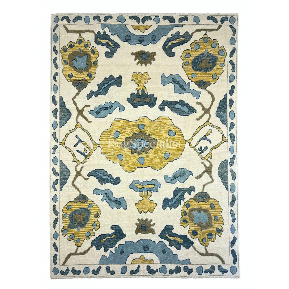 Modern Handmade Premium Quality Turkish Oushak Rug, 100% Organic Wool, Made-to-order, Customizable
