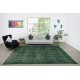 Dark Green Color Modern Handmade Large Area Rug, Shabby Chic Turkish Carpet